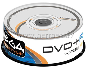 Diski DVD+R 4.7Gb, Cakebox 25gab.